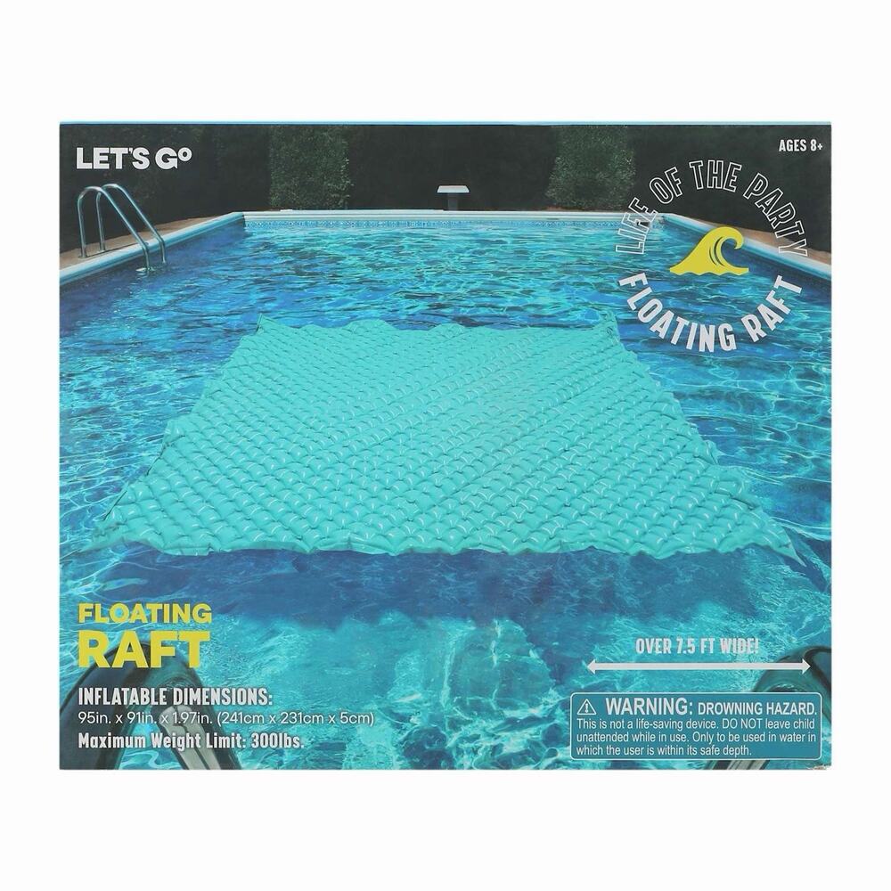🔥Let's Go Floating Pool Mat 95in x 91in x 1.9in BNWT🔥